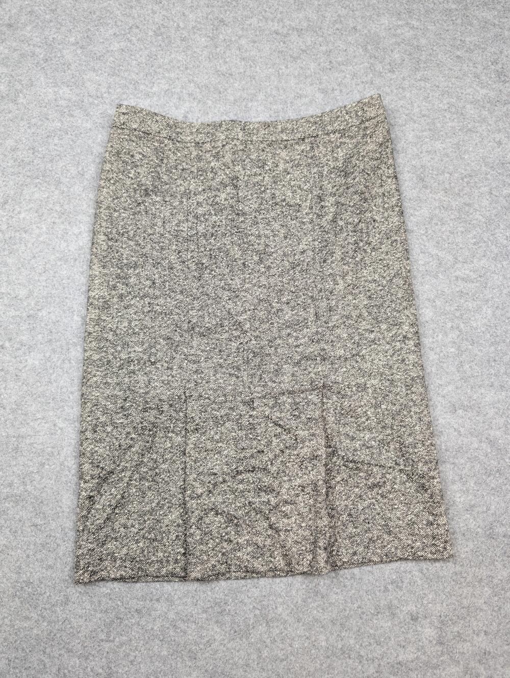 Agnes B Skirt Womens 38 Gray Tweed Knee Length Pencil Lined Wool Blend Work